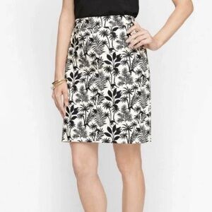 Talbots 16 Petite Cream and Black Pencil Skirt Casual